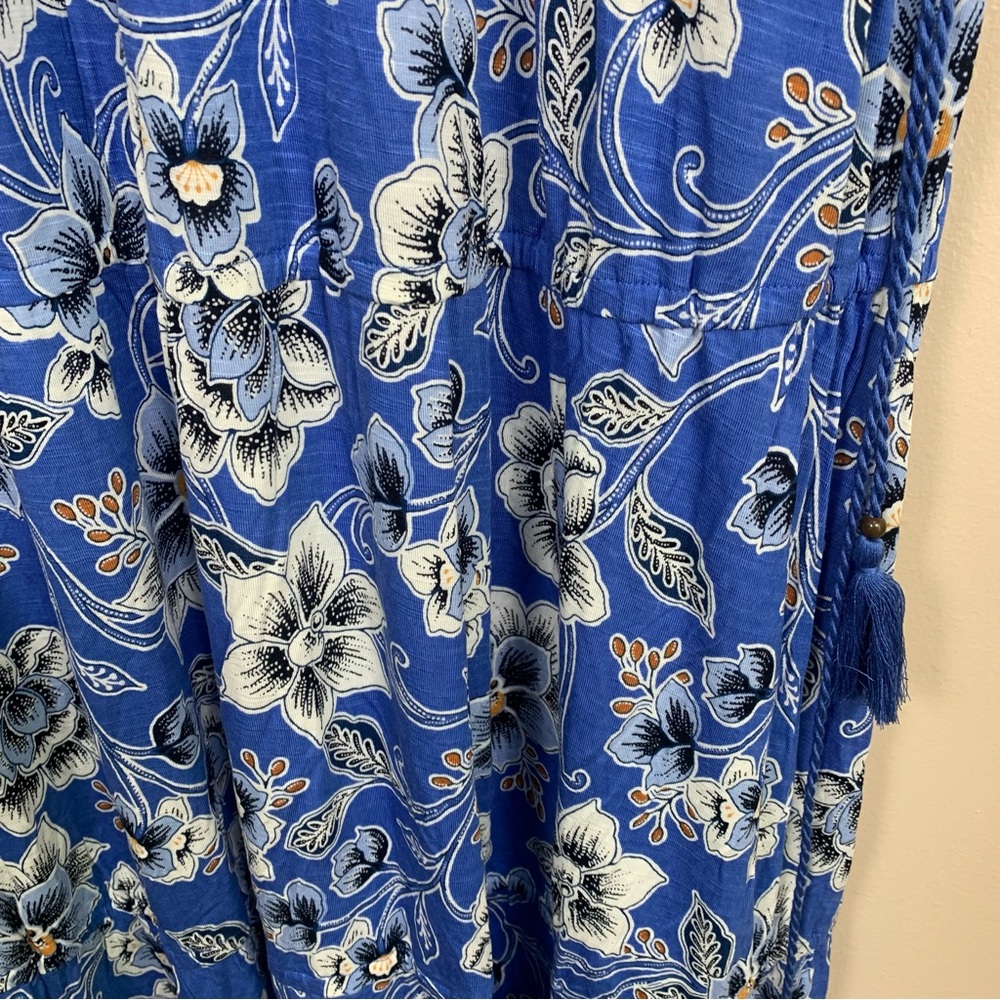 J.Jill Coastal Jersey Floral Tassel Detail Maxi Dress - Picture 14 of 14